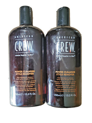 2-PACK AMERICAN CREW Daily Shampoo Powerful Cleanser Style Remover, 15.2 FL OZ