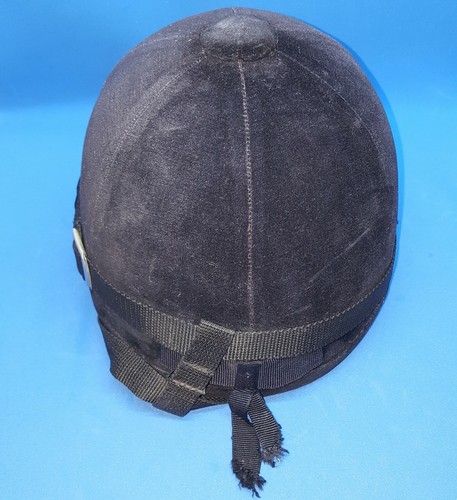 Vintage Black Velvet Dressage Riding Hat Helmet Adjustable Equestrian - Picture 4 of 7