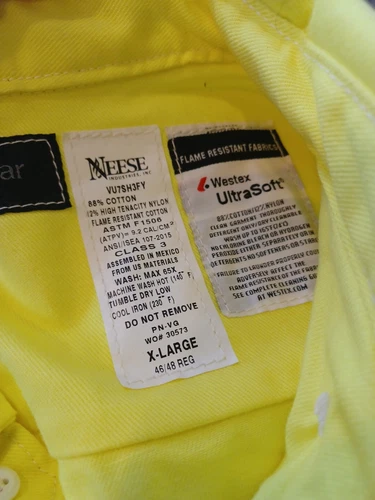 Neese VU7SH3FY Type R Class 3 UltraSoft Long Sleeve Fire Resistant Work Shirt XL image 3