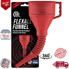 Flexall Funnel, Long Flexible Funnel with Hose for Automotive Use,Nitrile Rubber