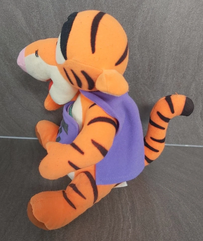 Vintage TIGGER Walt Disney Winnie The Pooh Bear Soft Medium Plush Toy Cape Book  - Image 2 of 4