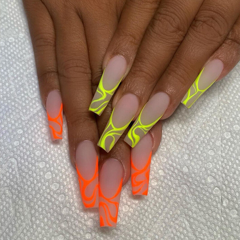neon acrylic nails