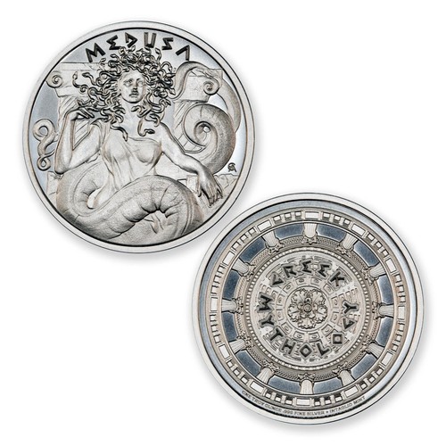 MEDUSA - 1 OZ GREEK MYTHOLOGY SERIES – .999 FINE SILVER BU ROUND - Picture 7 of 7