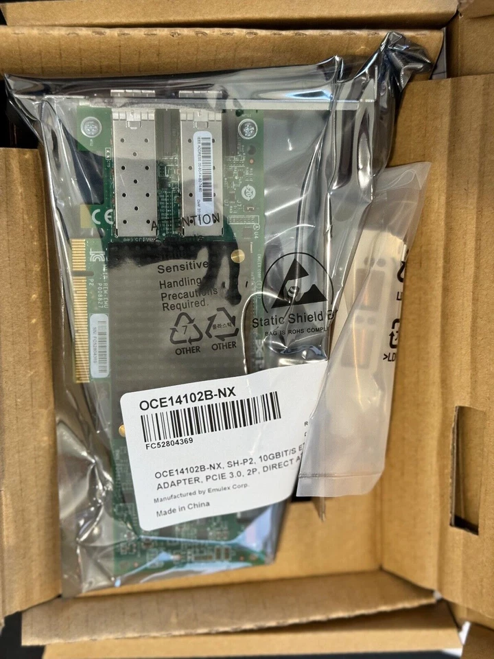 NEW EMULEX OCE14102B-NX 10GBase-CRx2 SFP+ NIC Card PCI Express Network Adapter - Image 3 of 4