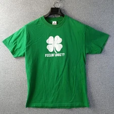Alstyle Apparel Activewear Shirt Adult L Green Feelin Lucky Graphic St Patrick