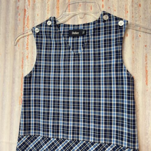 PARKER Blue Plaid Uniform Jumper V Neck Pleat Skirt Size 6 - Picture 2 of 6