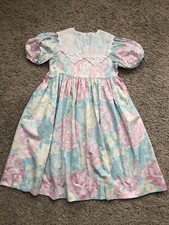 Vintage Ruth Of Carolina Dress Size 5 Pink Blue Floral Pastel Spring
