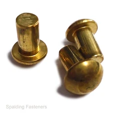 Solid Brass Round Button Head Rivets DIN 660 2mm 3mm 4mm 5mm 6mm