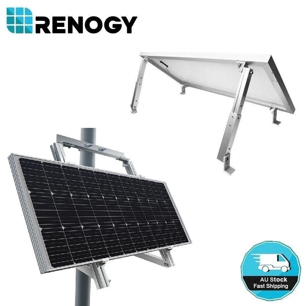 Renogy Solar Panel Mounting Set Pole Mount Flat Roof Tilt Mounts for 50W 100W