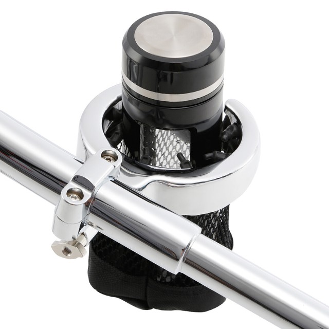 Universal Motor Handlebar Cup Holder Chrome Metal Drink Fit For Harley