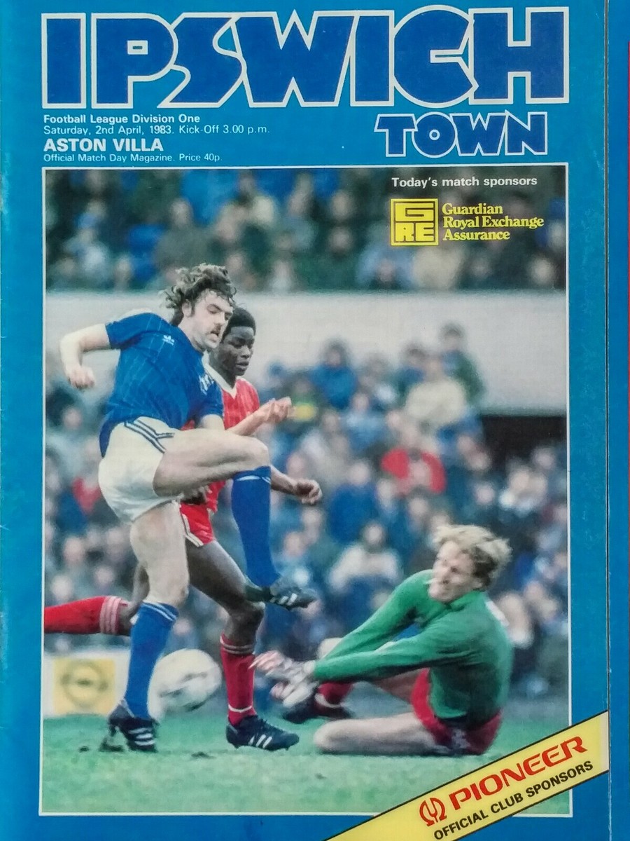 Ipswich Town v Aston Villa 2/4/1983 Football League Division One