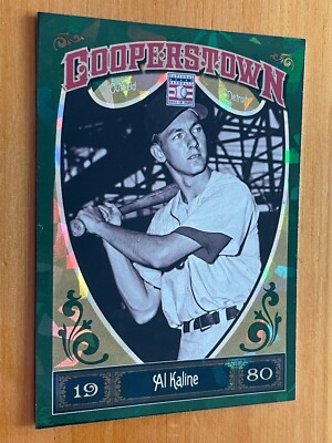 2013 PANINI COOPERSTOWN BASEBALL AL KALINE GREEN CRYSTAL SHARD CARD No.75 Tigers
