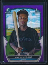 ANTONY PEGUERO 1st 2023 Bowman Chrome Prospects PURPLE REFRACTOR/250 MARLINS RC