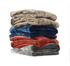 Boho Luxe, 60" x 70" Reversible Velvet Throw Blanket (Choose Color)