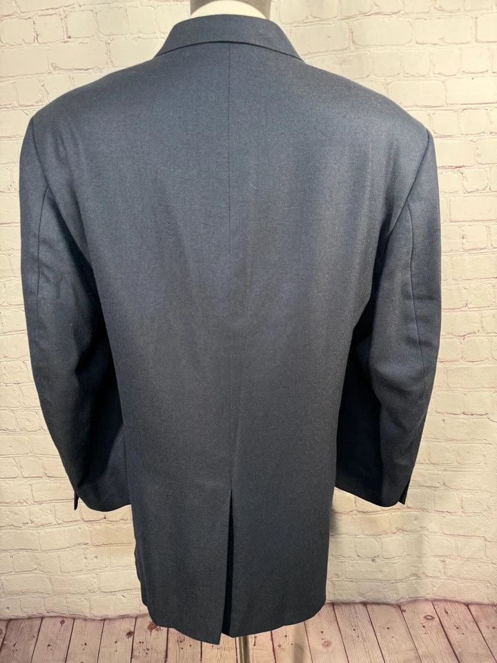 JOS. A. Chaqueta Blazer Abrigo Deportivo BANK Para Hombres Azul BIRDSEYE Lana Bambú Mezcla 44R Foto 4 de 4