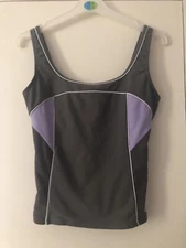 Debenhams Maine Grey and Lilac Sports Vest Top - UK Size 12