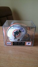 Larry Little Autographed Miami Dolphins Mini Helmet With UV Display Case