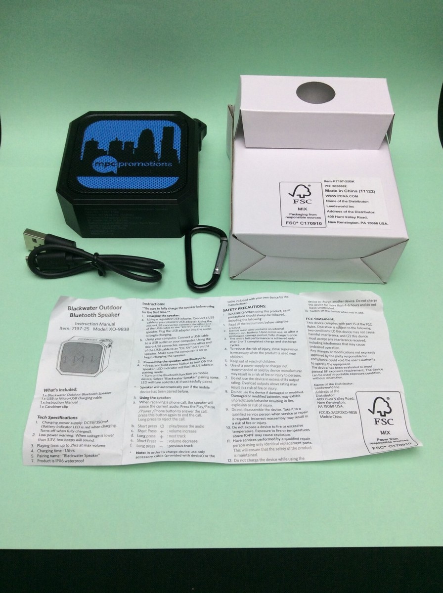 Blackwater Outdoor Bluetooth Speaker - Model XO-9838 | eBay