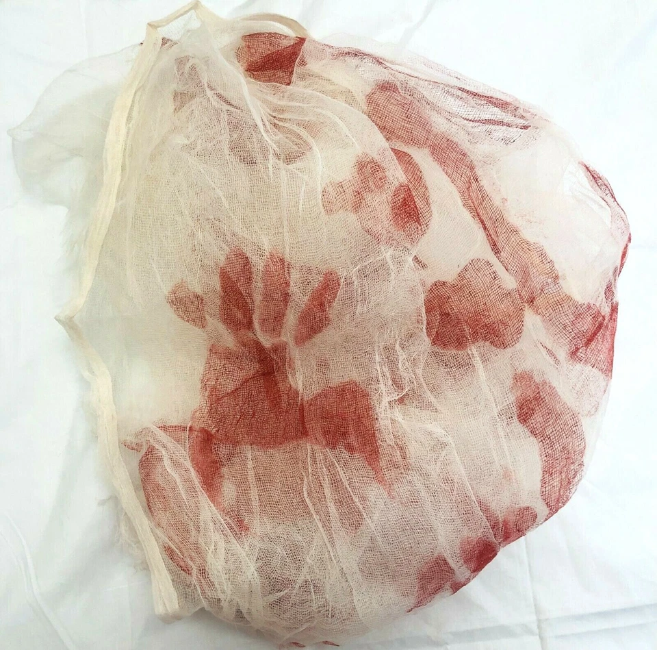 Mantel de gasa manos sangrientas espeluznante de 10 pies cubierta de puerta decoración de terror de Halloween Foto 3 de 4