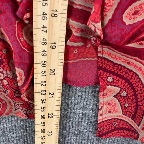 Victoria Secret Blouse Medium Red Paisley Ruffle 90s Fairy Cottage Y2K Festival - Picture 11 of 11