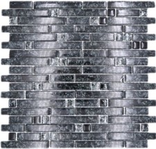 Décor Mural Paroi de Douche Calcin Optique Noir Mosaïque 87-MV718_F 10 Surfaces