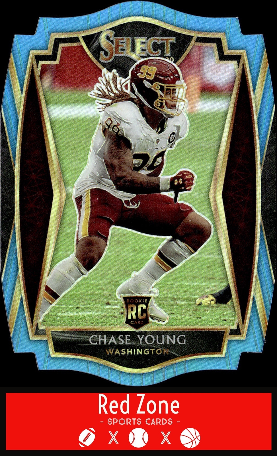 2020 Panini Select Light Blue Die Cut- #164 Chase Young NM/NM+. RC