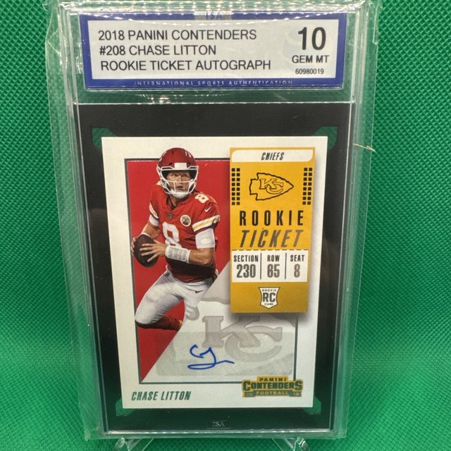 2018 Panini Contender - Rookie Ticket Autograph 208 Chase Litton (AU, RC) Chiefs