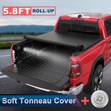 5.75.8ft Roll Up Tonneau Truck Bed Cover For 2009-2026 Dodge Ram 1500 Crew Cab