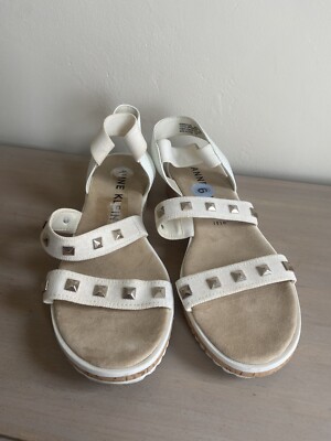 Anne Klein Marcelina White Studded Sandals US