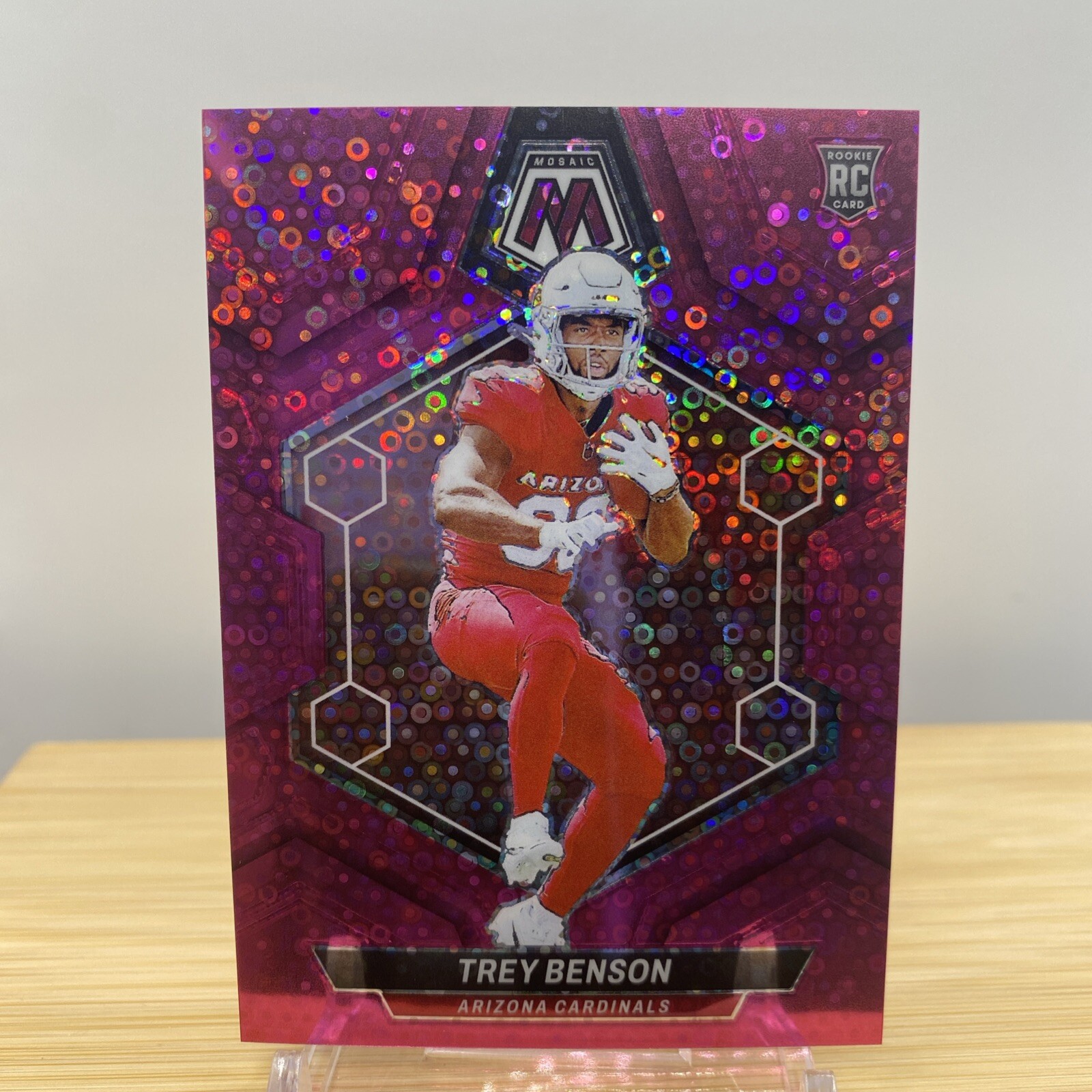 2024 Panini Mosaic Rookie Pink Disco Rookie #360 Trey Benson 18/20 Cardinals