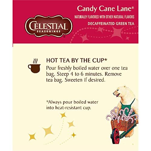 Celestial Seasonings Candy Cane Lane Decaf Green Tea 20 Count (pack of