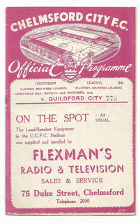 1939/40 Southern League (Eastern Division) CHELMSFORD CITY v. GUILDFORD CITY