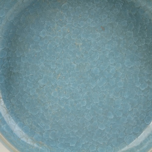 Lavadora de cepillo china antigua de porcelana esmaltada azul cielo - Imagen 8 de 10