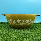 Vintage Pyrex 442 Spring Blossom Green Crazy Daisy Cinderella Bowl 1.5 QT