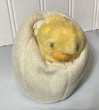Vintage Folkmanis Folktails Yellow Hatching Chick in Egg Finger Puppet
