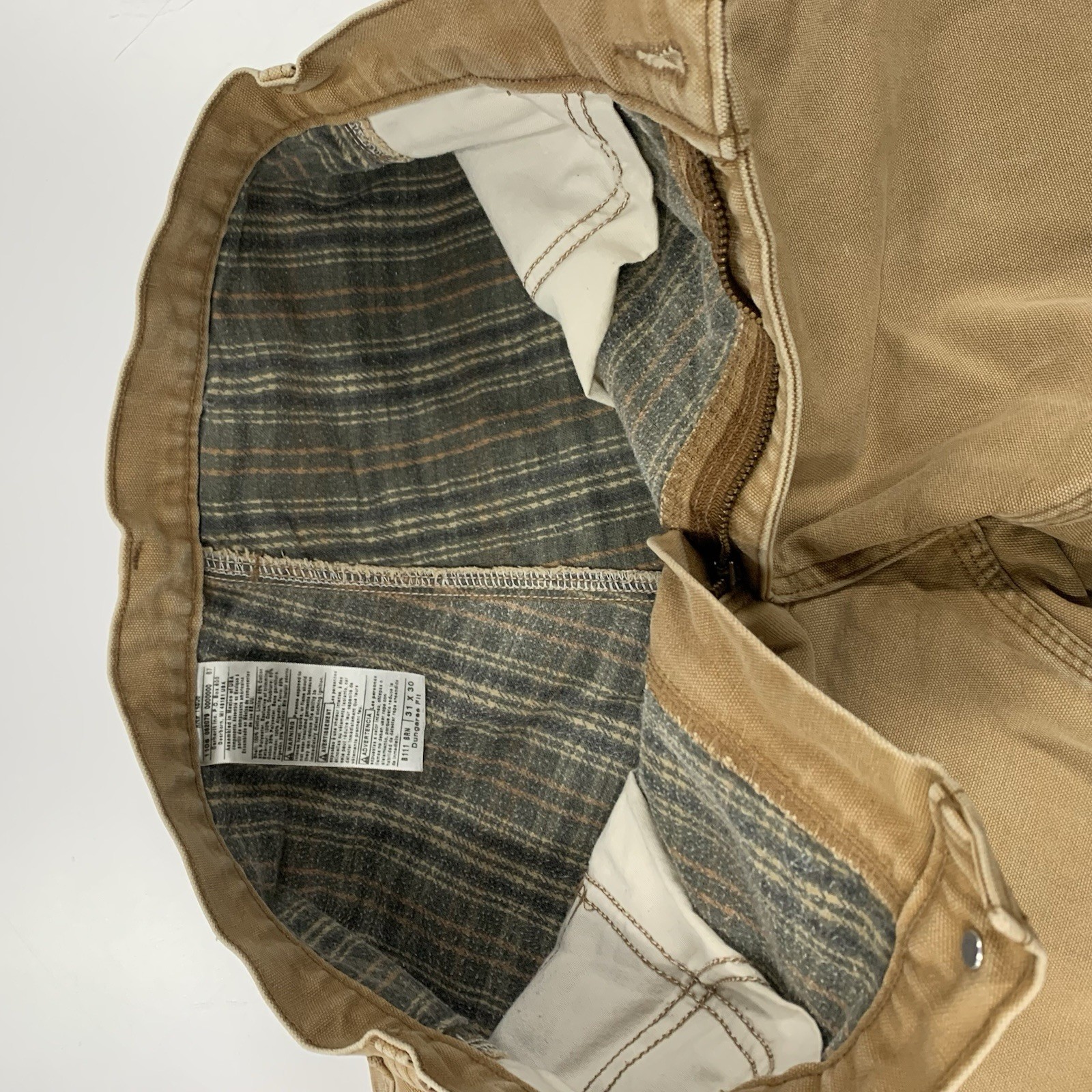 carhartt b111 brn insulated Pants 31x30 dungaree fit  thumbnail 5