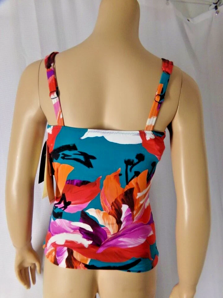 GOTTEX  PROFILE Tankini Top cup 32 D 8 multi color Sugar & Spice underwire NWT - Image 3 of 4