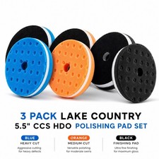 Lake Country 5.5? CCS HDO Polishing Pad Kit x3 Blue Heavy Cut, Orange And Black