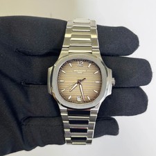 Patek Philippe Nautilus Stainless Steel 35mm Grey Arabic & Stick Dial Watch 2