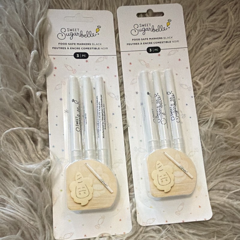 Sweet Sugarbelle Food Safe Markers Black Edible Ink Pens, 3-Pack Decorators