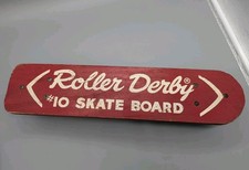 Vintage Skateboard Roller Derby 10 Metal Wheels All Original 19" Very Neat