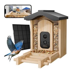 Smart Bird Feeder with Camera, Wild Bird Feeder for Outdoors Bamboo Bird Hous...