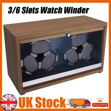3/6 Slots Automatic Mechanical Watch Winder Tool With LED Light Mute Motor UK