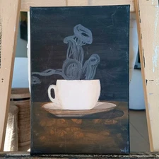 “Fading Aroma”Original Acrylic Painting 12×8 in 2020 Signed + COA