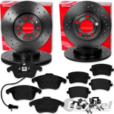 brembo SPORT BREMSSCHEIBEN + BELÄGE VORNE + HINTEN für AUDI A4 B8 8K + A5 8T 8F