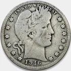 1916-D Barber Quarter 25c Very Good Condition VG+ Original Surfaces * 1916D LITY