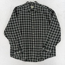 Eddie Bauer Shirt Mens XL Green Plaid Long Sleeve Button Front Casual Workwear