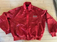 Vtg 80s RARE Snap-on Racing Swingster Red Satin Nascar Racing Jacket Sz XXL-READ
