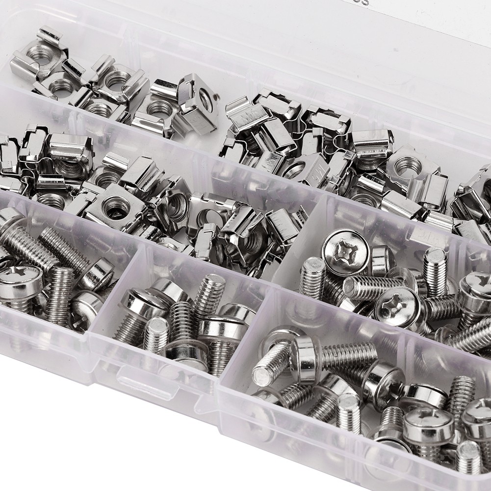 50Pcs M6x20 Network Cabinet Rack Screws M6 Cage Nuts