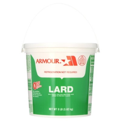 Lard All-Natural Cooking Fat 8 lb Pail Pure Pork Fat for Baking Frying